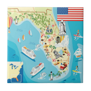 Cute Kids Florida Map Tile