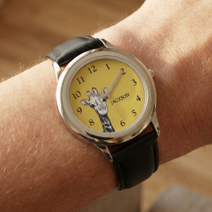 Cute Kids Giraffe Personalised Watch