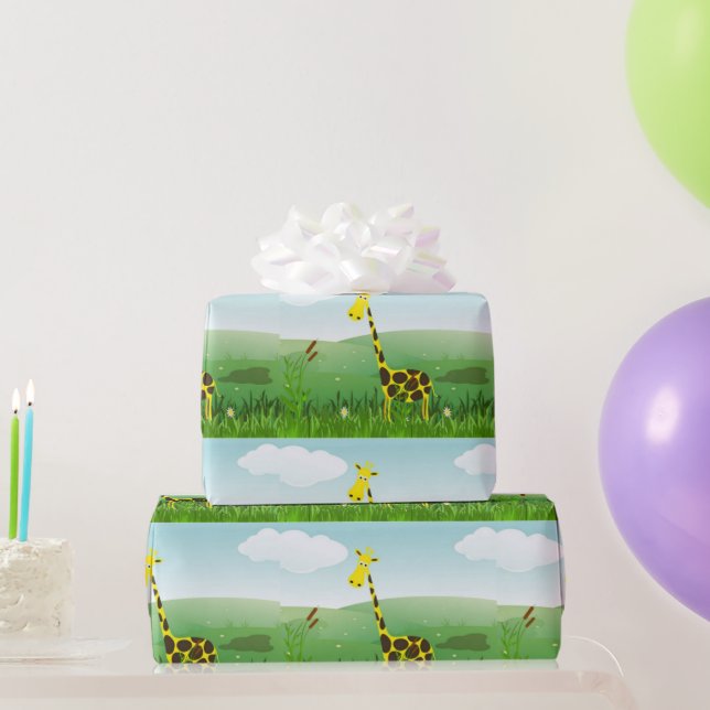 Cute Kids Giraffe Wrapping Paper (Party Gifts)
