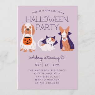 Cute Kids Halloween Birthday Party Invitation