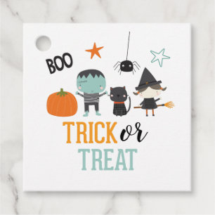 Cute kids Halloween Birthday Trick or Treat Party Favour Tags