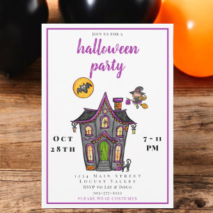 Cute Kids Halloween Costume Party / Haunted House Invitation