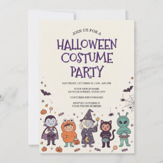 Cute Kids Halloween Costume Party Invitation