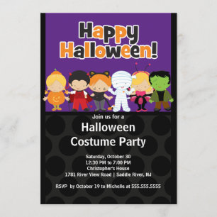 Cute Kids Halloween Costume Party Invitation