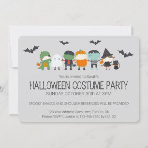 Cute Kid's Halloween Costume Party Invitation