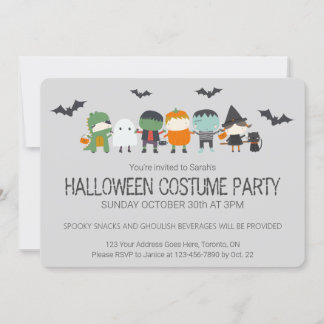 Cute Kid's Halloween Costume Party Invitation
