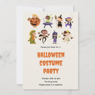 Cute Kids Halloween Costume Party Invitation