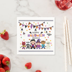 Cute Kids Halloween Costume Party Napkin