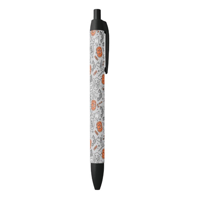 Cute Kids Halloween Doodle Pattern Black Ink Pen (Bottom (Vertical))