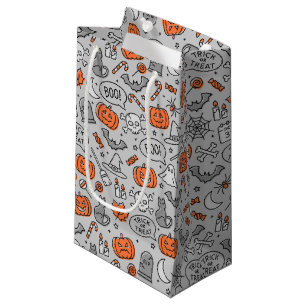 Cute Kids Halloween Doodle Pattern Small Gift Bag