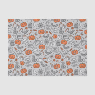 Cute Kids Halloween Doodle Pattern Tissue Paper