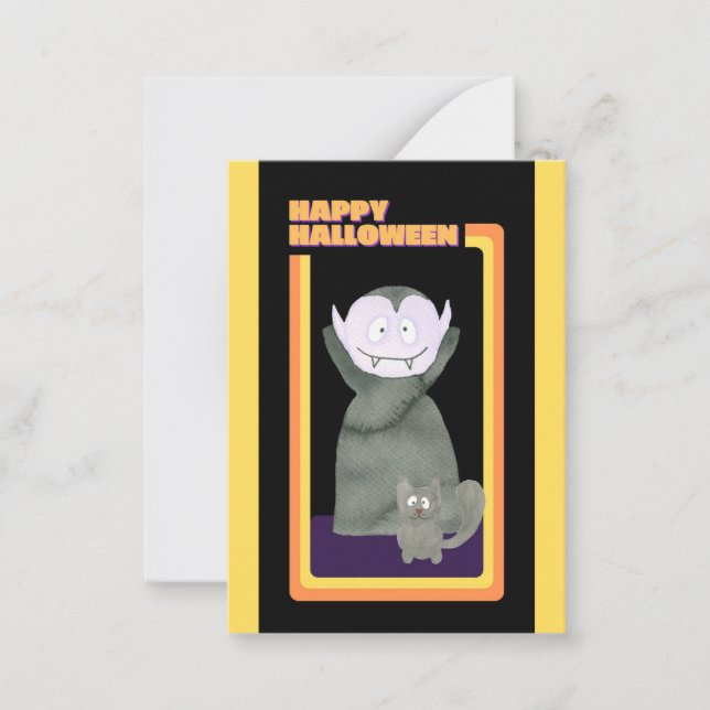 Cute Kids Halloween Dracula Vampire Card (Front)