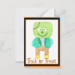 Cute Kids Halloween Frankenstein Trick or Treat No Card