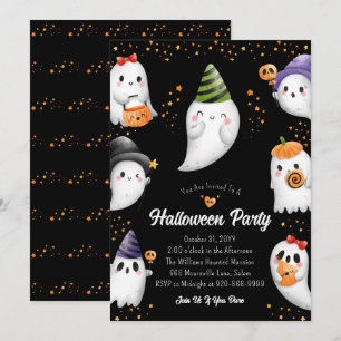 Cute Kids Halloween Party Invitation