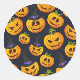 Cute Kids Halloween pattern  Classic Round Sticker