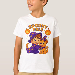 Cute Kids Halloween T-Shirt   Wizard Boy & Dog 