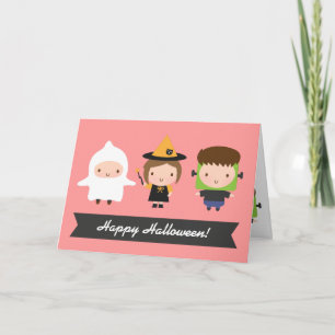 Cute Kids Halloween Trick or Treat Card