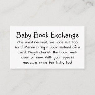 Cute Kid's Handwriting Baby Book Exchange Enclosure Card