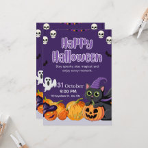 Cute Kids Happy Halloween Black Cat