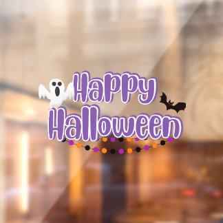 Cute Kids Happy Halloween Window Cling