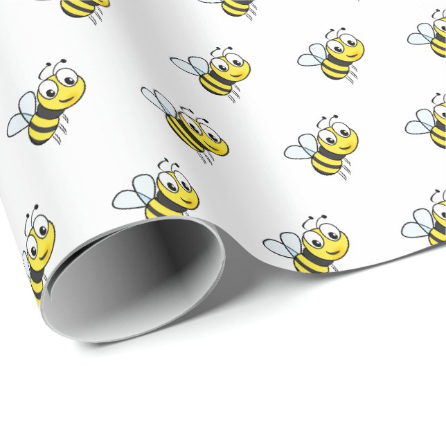 Cute Kids Honey Bee Wrapping Paper (Roll Corner)