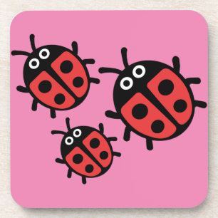 Cute Kids ladybird Family   Coaster