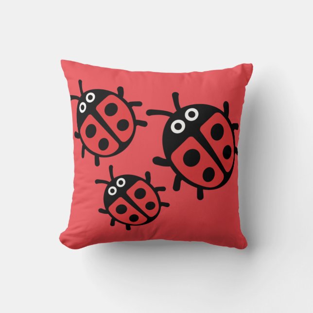 Cute Kids ladybird Family  Cushion (Front)