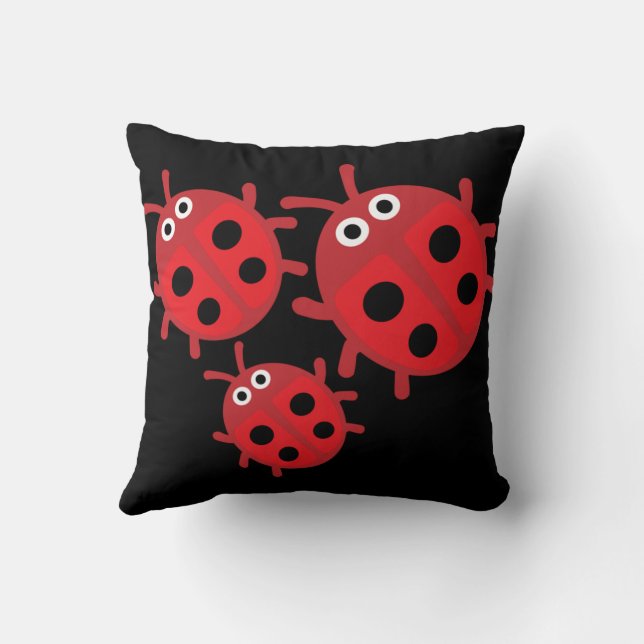 Cute Kids ladybird Family  Cushion (Back)