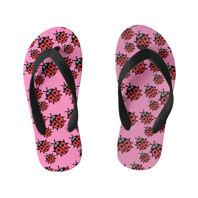Cute Kids ladybird Family     Kid's Flip Flops (Footbed)