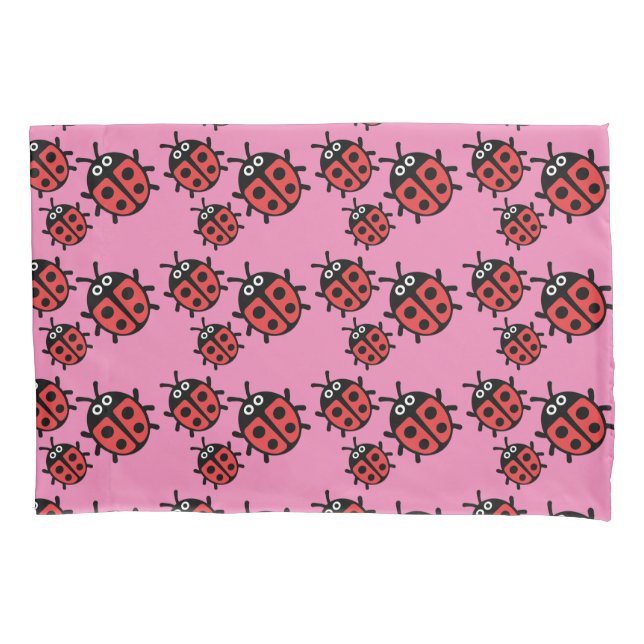 Cute Kids ladybird Family    Pillowcase (Front)