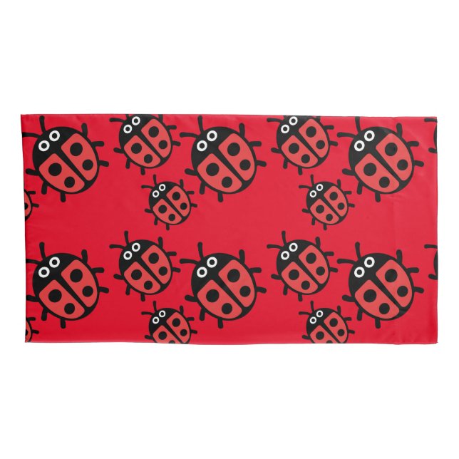 Cute Kids ladybird Family   Pillowcase (Back-Right)