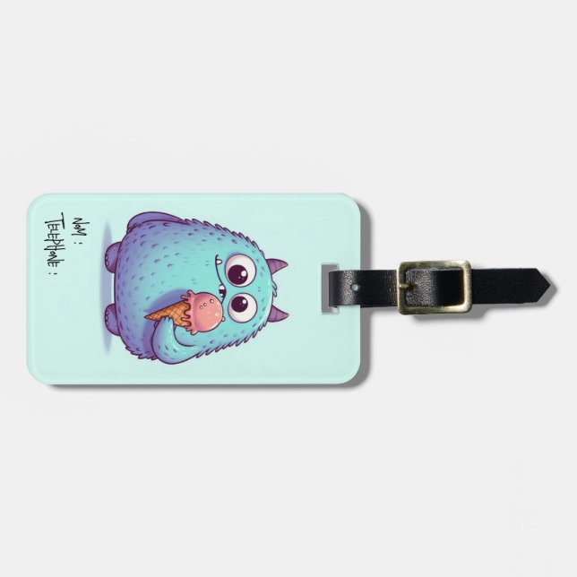 Cute kid's luggage tag (Front Horizontal)