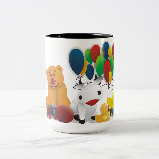 Cute kids motif Two-Tone coffee mug (Center)