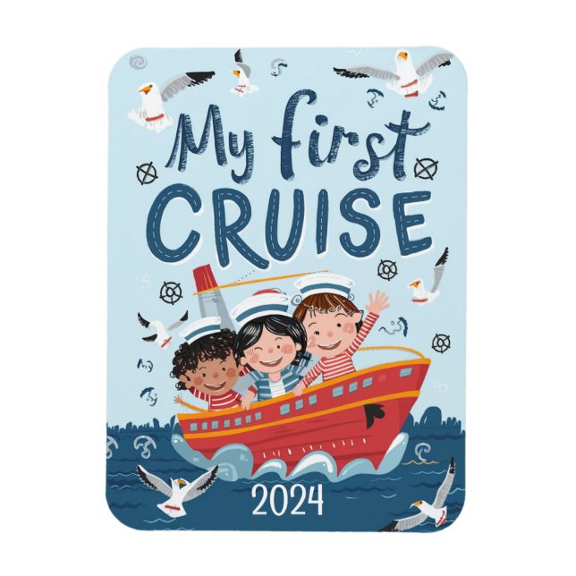 Cute Kids My First Cruise Custom Magnet (Vertical)