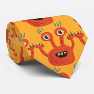 Cute Kids Orange Monster Tie