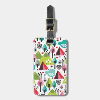 Cute kids owl luggage tag