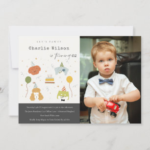 Cute Kids Party Puppy Dogs Photo Any Age Birthday Invitation