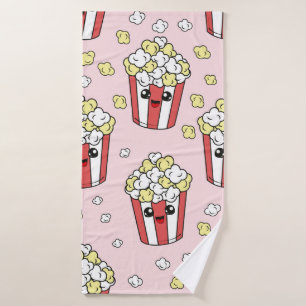 Cute kids pattern Colourful pop corn on the abstra Bath Towel