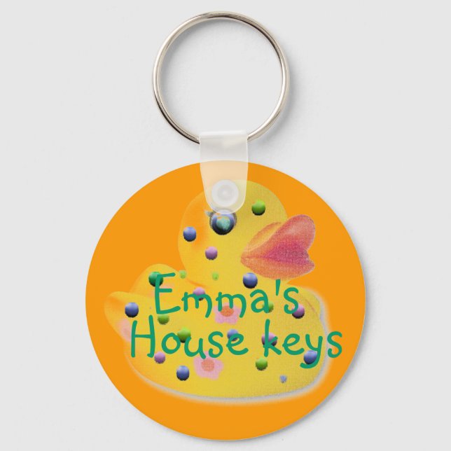 Cute Kids Personalise House Key Chain Keychain (Front)