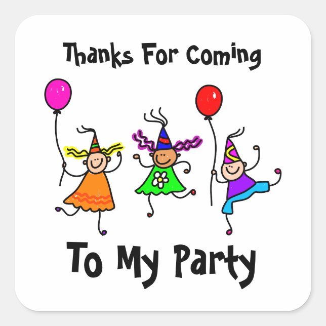 Cute Kids Personalised Birthday Party Favour Seal (Front)