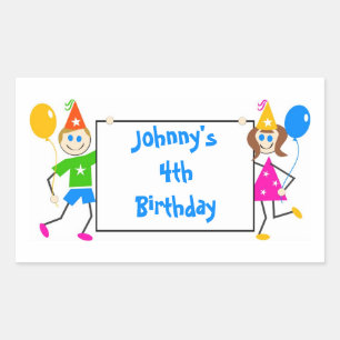 Cute Kids Personalised Birthday Party Favour Seal