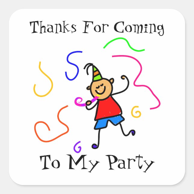 Cute Kids Personalised Birthday Party Favour Seal (Front)
