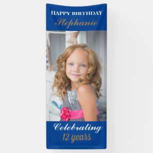 Cute Kids Personalised Happy Birthday Party  Banner