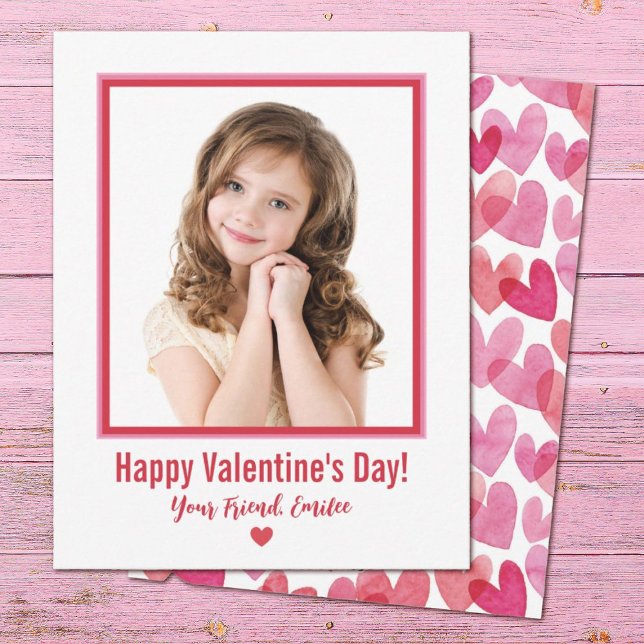 Cute Kids Photo Valentines Day Card (A cute simple photo Valentine's day card. Personalize them for a school classroom exchange.)