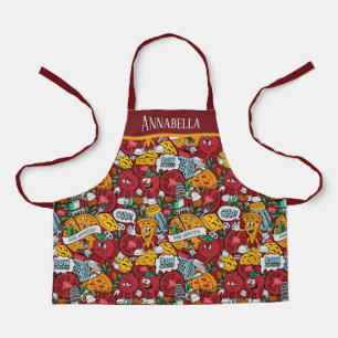 cute kids pizza baking add name apron