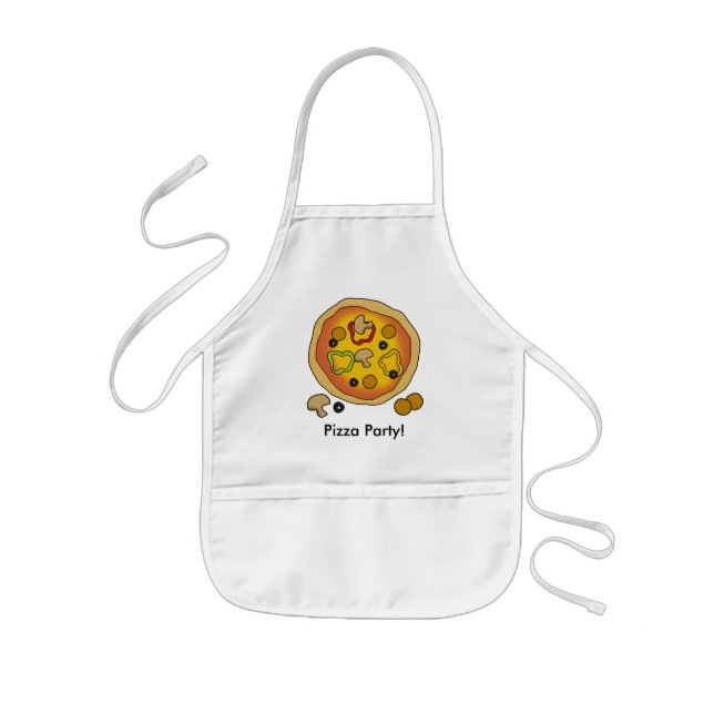 Cute Kids Pizza Party Chef Kids Apron (Front)