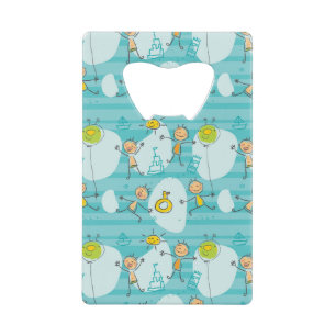 Cute kids playing on the beach pattern