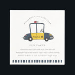Cute Kids Police Car Any Age Birthday Fun Facts Napkin<br><div class="desc">A Cute Boys Police Car Theme Birthday Collection.- it's a Simple Minimal cute Illustration of police car- elegant navy yellow and red in colour. Perfect for your little ones birthday party. It’s very easy to customise, with your personal details. If you need any other matching product or customisation, kindly message...</div>