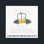 Cute Kids Police Car Any Age Birthday Fun Facts Napkin<br><div class="desc">A Cute Boys Police Car Theme Birthday Collection.- it's a Simple Minimal cute Illustration of police car- elegant navy yellow and red in colour. Perfect for your little ones birthday party. It’s very easy to customise, with your personal details. If you need any other matching product or customisation, kindly message...</div>