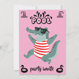 Cute Kids Pool Birthday Party invite